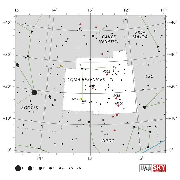 Bereniké haja csillagkép - IAU-Sky&Telescope