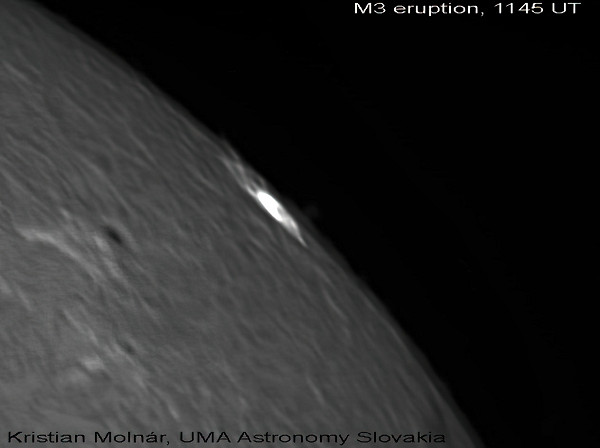 M3 eruption 4. 9. 2011