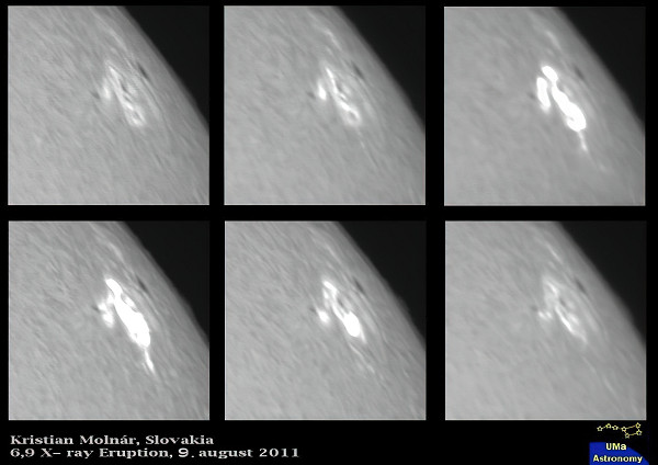 6,9 x eruption 9. 8. 2011